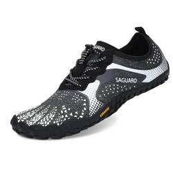 SAGUARO Barfussschuhe Herren Damen Barfußschuhe Sommer Leicht Sportlich Outdoor Fitnessschuhe Weiß Gr.36 von SAGUARO