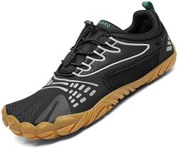 SAGUARO Barfussschuhe Herren Damen Traillaufschuhe Leicht Training Fitnessschuhe Wander Wald Strand Straßenlaufschuhe Outdoor & Indoor Sports Schuhe für Frauen Männer, 057 Tinte Schwarz, 43 EU von SAGUARO