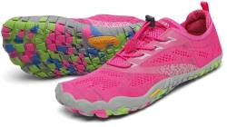 SAGUARO Barfußschuhe Herren Damen Traillaufschuhe Leicht Training Fitnessschuhe Wander Wald Strand Straßenlaufschuhe Outdoor & Indoor Sports Schuhe für Frauen Männer, Pink, 38 EU von SAGUARO