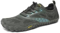 SAGUARO Barfußschuhe Herren Damen Zehenschuhe Traillaufschuhe Leicht Weich rutschfest Badeschuhe Fitnessschuhe Frauen Männer Straßenlaufschuhe für Training Wandern, Grün, 43 EU von SAGUARO