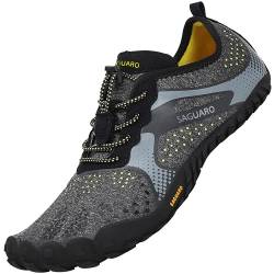 SAGUARO Barfußschuhe Männer Frauen Minimalistische Barfussschuhe Atmungsaktiv Traillaufschuhe rutschfest Wasserschuhe Laufschuhe Strand Yoga Fitnessstudio Schuhe, Schwarz 39 von SAGUARO