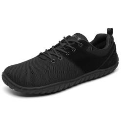 SAGUARO Barfußschuhe Wish Ⅰ- Knit Barfußschuhe Damen Herren Barfussschuhe Zehenschuhe Barfuß Schuhe Wide Toe Box Barefoot Shoes Weit Zehenbox Traillaufschuhe Barfusslaufschuhe Schwarz, Gr.37 von SAGUARO