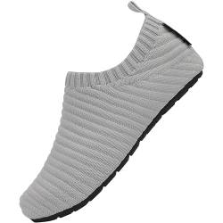 SAGUARO Bequem Mädchen Kinderschuhe Lauflernschuhe Leichte Hausschuhe für Jungen rutschfeste Pantoffeln Kleinkinder Cozy Flache Turnschuhe Kinder Garten Haus, Slipper Grau 24/25 von SAGUARO