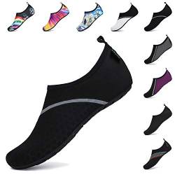 SAGUARO Chaussures Aquatiques Homme Femme Chaussettes de Sport Aquatique Séchage Rapide de Nager et de Plage D'eau Poids Léger Pieds Nus de Sport Aquatique - Taille 40/41 - Couleur Noir - von SAGUARO