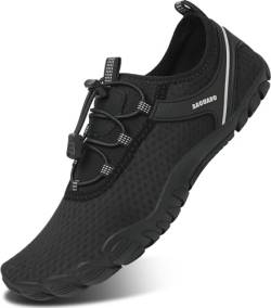 SAGUARO Damen Badeschuhe Herren Wasserschuhe Barfuß Schuhe Sommer Schnell Trocknend Surfschuhe rutschfeste Schwimmschuhe Hellschwarz 40 EU von SAGUARO