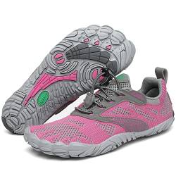 SAGUARO Damen Barfußschuhe Strandschuhe Unisex Wasserschuhe Trainingsschuhe Herren Outdoor & Indoor Atmungsaktiv Surfschuhe rutschfest Badeschuhe Frauen Fahrradschuhe Männer Leicht Pink 42 EU von SAGUARO