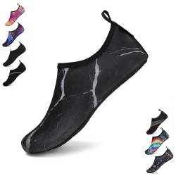 SAGUARO Damen Herren Badeschuhe Wasserschuhe Schwimmschuhe Männer Frauen Barfußschuhe für Strand,Pool,Meer,Wassersport,Tauchen,Surfen,Aqua Cycling,Kajakfahren,Windsurfen(060 Schwarz,40/41 EU) von SAGUARO