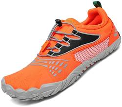 SAGUARO Damen Herren Barfußschuhe Fahrradschuhe Weich Bequem Leicht Traillaufschuhe Outdoor Indoor Fitnessschuhe Kletterschuhe Männer Frauen Barfuß Straßenlaufschue Walkingschuhe, Orange, 44 EU von SAGUARO