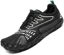 SAGUARO Damen Herren Barfußschuhe Fahrradschuhe Weich Bequem Leicht Traillaufschuhe Outdoor Indoor Fitnessschuhe Kletterschuhe Männer Frauen Barfuß Straßenlaufschue Walkingschuhe, Schwarz, 45 EU von SAGUARO