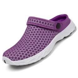 SAGUARO Hausschuhe Damen Pantoletten Sommer Indoor Outdoor Hausschuhe Freizeit Strand Sandale Violett 37 von SAGUARO