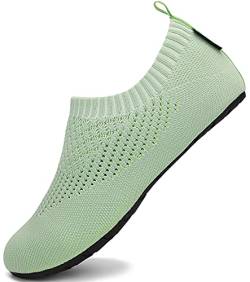 SAGUARO Herren Badeschuhe Damen Strandschuhe rutschfest Schwimmschuhe Männer Atmungsaktiv Neoprenschuhe Frauen Aqua Wassersport Sommer Grün 44/45 EU von SAGUARO