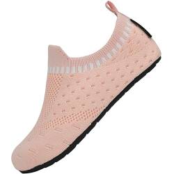 SAGUARO Jungen Mädchen Kinder Hausschuhe Kinderschuhe Anti-Rutsch Sohle Kleinkinder Schuhe Unisex Atmungsaktiv Pantoffeln Leichte Hüttenschuhe Baby Slipper, Pink 20/21 von SAGUARO