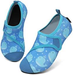 SAGUARO Kinder Badeschuhe Strandschuhe Jungen Mädchen Wasserschuhe Schwimmschuhe Kleinkind rutschfest Barfußschuhe für Strand Pool(Himmel Blau,30/31 EU) von SAGUARO