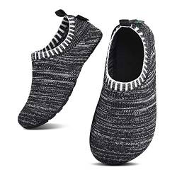 SAGUARO Kinder Hausschuhe Jungen Pantoffeln Mädchen Slippers rutschfest Yoga Kleinkinder Schuhe Unisex-Baby Indoor Weich Walkingschuhe Hüttenschuhe Schwarz 18/19 EU von SAGUARO