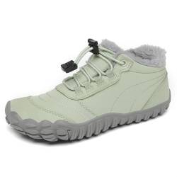 SAGUARO Kinder Winter Barfußschuhe Winterschuhe Warme Gefüttert Wanderschuhe Leicht rutschfest Winterstiefel 28EU von SAGUARO