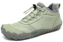 SAGUARO Kinder Winter Barfußschuhe Winterschuhe Warme Gefüttert Wanderschuhe Leicht rutschfest Winterstiefel 29EU von SAGUARO