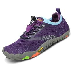 SAGUARO Mädchen Barfußschuhe Atmungsaktiv Kinder Barfussschuhe Sommer Freizeitschuhe Jungen Schwimmschuhe Schnell Trocknend Badeschuhe Unisex rutschfest Leicht, Violett 33 EU von SAGUARO