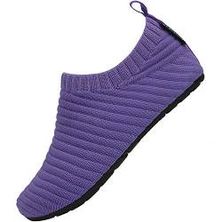 SAGUARO Pantoffeln für Mädchen Hausschuhe Kinder Junge rutschfeste Leichte Komfortabel Slippers Kleinkinder Hüttenschuhe Baby Indoor Schuhe, Slipper Violett 24/25 von SAGUARO