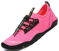 SAGUARO Schwimmschuhe Damen Tauchschuhe Aquaschuhe Herren Surfschuhe Wasserschuhe Neopren Wassersport Schuhe Badeschuhe, Pink B 39 EU von SAGUARO