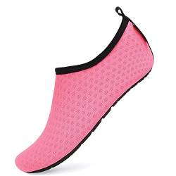 SAGUARO Sommer Kinder Badeschuhe Aquaschuhe Slip on Schwimmschuhe Leicht Wasserschuhe rutschfeste Strandschuhe für Jungen Mädchen, Bade Pink, 34/35 EU von SAGUARO