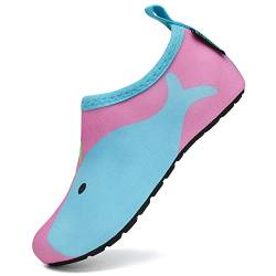 SAGUARO Sommer Kinder Badeschuhe Aquaschuhe Slip on Schwimmschuhe Leicht Wasserschuhe rutschfeste Strandschuhe für Jungen Mädchen, Pink, 30/31 EU von SAGUARO