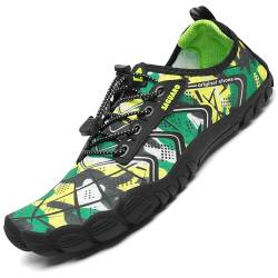 SAGUARO Sommer Unisex Badeschuhe Herren Schnell Trocknend Fitnessschuhe Damen Barfussschuhe Dicke Sohle Oliv-grün Gr.38 von SAGUARO