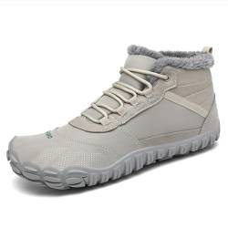 SAGUARO Winterschuhe Damen Gefüttert Warm Barfußschuhe Herren Schneestiefel Männer Barfuss Schuhe Outdoor Wasserdicht Rutschfeste Weiß 38 von SAGUARO