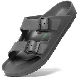 Sommer Garten Slippers Frauen Männer Stylische Komfortschuhe Ultraleicht Schlüpfen Pantolette Ergonomische Komfortabel Hausschuh Erwachsene Strand Zuhause Cool Slipper, Haus Dunkelgrau 37 EU von SAGUARO