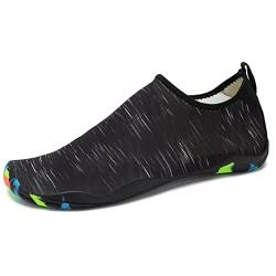 Unisex Strandschuhe Aquaschuhe Breathable Schlüpfen Schnell Trocknend Schwimmschuhe Surfschuhe, Schwarz, Gr. 45/46 (SIZE: XXXL) von SAGUARO