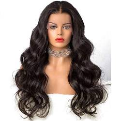 SAHAPA Lace Front Wig Echthaar Perücke, 360 Lace Frontal Perücke Loose Wave Human Hair Perücken with Baby Hair Pre Plucked Hairline for Black Women 150% Density Natural Color,26inch von SAHAPA