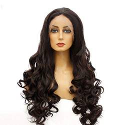 SAHAPA Lace Front Wigs Human Hair Pre Plucked Frontal Wig for Woman Brazilian Wave Human Hair Wigs,Chemical Fiber Wig Curly Human Hair Wig, Echte Haare Echthaar Perücke,26inch von SAHAPA