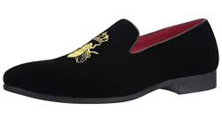 SAINTS BASE Herren Mokassin Fahrschuhe Halbschuhe Samt Bequem Flache Fahren Hausschuh Slipper Slip-on Loafer Schuhe Black 44 EU von SAINTS BASE