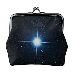 Blue Shining Stars Portable Leather Kiss Lock Coin Purse for Women and Girls for Shopping Travel Wedding Mother's Day Gifts Black One Size Black One Size, Schwarz , Einheitsgröße von SAINV