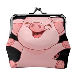 Pink Cute Pig Portable Leather Kiss Lock Coin Purse for Women and Girls for Shopping Travel Wedding Mother's Day Gifts Black One Size Black One Size, Schwarz , Einheitsgröße von SAINV