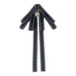 SAKEIOU Vintage-Seidenfliege, gestreiftes Band, Perlen, Broschennadeln, bunte, vorgebundene Band-Krawatten für den täglichen Gebrauch von SAKEIOU