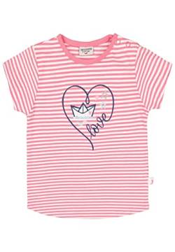 SALT AND PEPPER Baby-Mädchen Gestreiftes Herz Applikation OC T-Shirt, Bubble Gum, 56 von SALT AND PEPPER