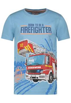 SALT AND PEPPER Jungen Boys S/S Firefighter Print T-Shirt, River Blue, Normal von SALT AND PEPPER