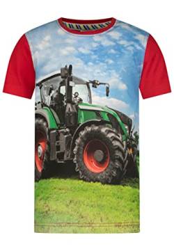 SALT AND PEPPER Jungen Boys S/S Tractor Print T-Shirt, fire red, Normal von SALT AND PEPPER