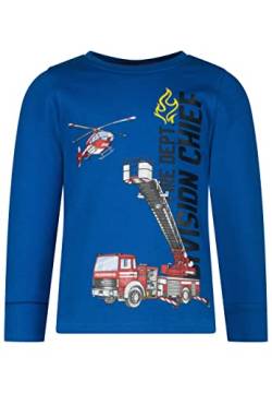 SALT AND PEPPER Jungen Jungen mit Feuerwehr Print aus Baumwollmix Sweatshirt, Bright Blue, 128-134 EU von SALT AND PEPPER