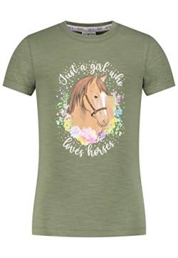 SALT AND PEPPER Mädchen Girls S/S GirlLovesHorsesPrint T-Shirt, Cactus, Normal von SALT AND PEPPER