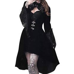 ZQ7WJ Damen Mittelalter Gothic Kostüm Elegant Retro Kleider Gewand Viktorianisches Renaissance Prinzessin Barock Rokoko Kleidung SA234 Schwarz von SALUCIA Festliches Kleider