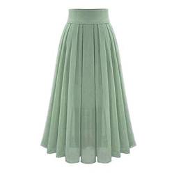 SALUCIA Chiffon Tüllrock Damen Maxirock Frauen Faltenrock Lange Röcke Elastische Taille Plissee Maxi Röcke Strand Boho Vintage Sommer A-Linie Elegant Faltenrock Großer Röcke von SALUCIA