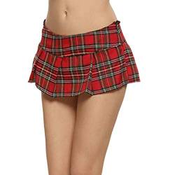 SALUCIA Damen Kariert Mini Rock Faltenrock Schulmädchen Kurz Röcke Minirock Schottenkaro Skirt mit Reißverschluss von SALUCIA