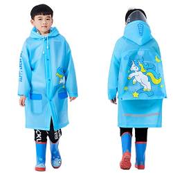 Kinder-Regenmantel Poncho mit Kapuze, wasserdichter Regenanzug für Mädchen, Kleinkind-Cartoon-Design im Freien Regenmantel von SALWINGS
