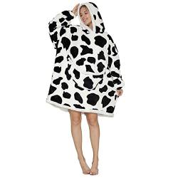 SALWINGS Kapuzen-Sweatshirt, übergroße, warme Flauschdecke, riesiger Kapuzenpullover und riesige Tasche, Einheitsgröße, passend für alle Kühe von SALWINGS