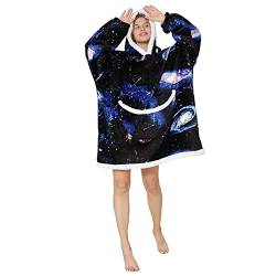 SALWINGS Kapuzen-Sweatshirt, übergroße, warme Fluffle-Decke, riesiger Kapuzenpullover und riesige Tasche, Einheitsgröße, passend für alle Universen von SALWINGS