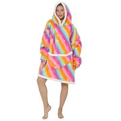 SALWINGS Kapuzen-Sweatshirt Übergroße warme Fluffle-Decke Riesiger Kapuzenpullover und riesige Tasche Einheitsgröße Jackpot von SALWINGS