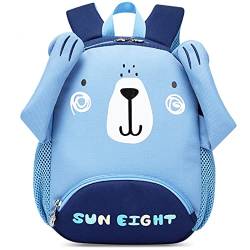 SALWINGS Kinderrucksack Leichter Kleinkindrucksack, süße Cartoon-Schultasche für Vorschulkindergarten, kleine Jungen, Mädchen, 2-5 Jahre, Bär von SALWINGS