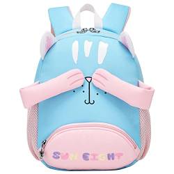SALWINGS Kinderrucksack Leichter Kleinkindrucksack, süße Cartoon-Schultasche für Vorschulkindergarten, kleine Jungen, Mädchen, 2-5 Jahre, Kätzchen von SALWINGS