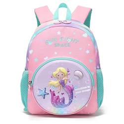 SALWINGS Kinderrucksack für Jungen Mädchen, Leichter Kleinkind-Rucksack, Tagesrucksack, süße Cartoon-Schultasche für Vorschule, Kindergarten, 2-5 Jahre, Rosa von SALWINGS